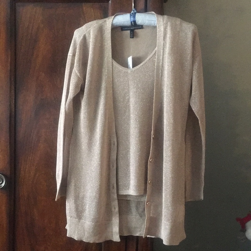 Rosegold shell and cardigan set